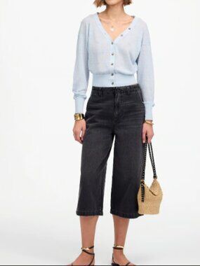 MADEWELL CULOTTES DENIM BLOOMSBURY WASH RIGID BLACK NWT $128 26 w
